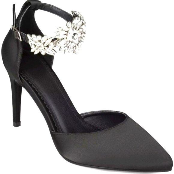Journee Collection Womens Loxley Rhinestone Pointed Toe Heels - Picture 3 of 6